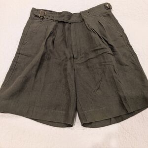 Willis & Geiger Olive Green Linen Shorts